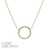 Cubic Zirconia Circle Pendant Necklace
