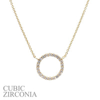 Cubic Zirconia Circle Pendant Necklace