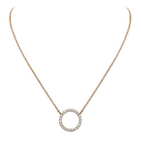 Cubic Zirconia Circle Pendant Necklace