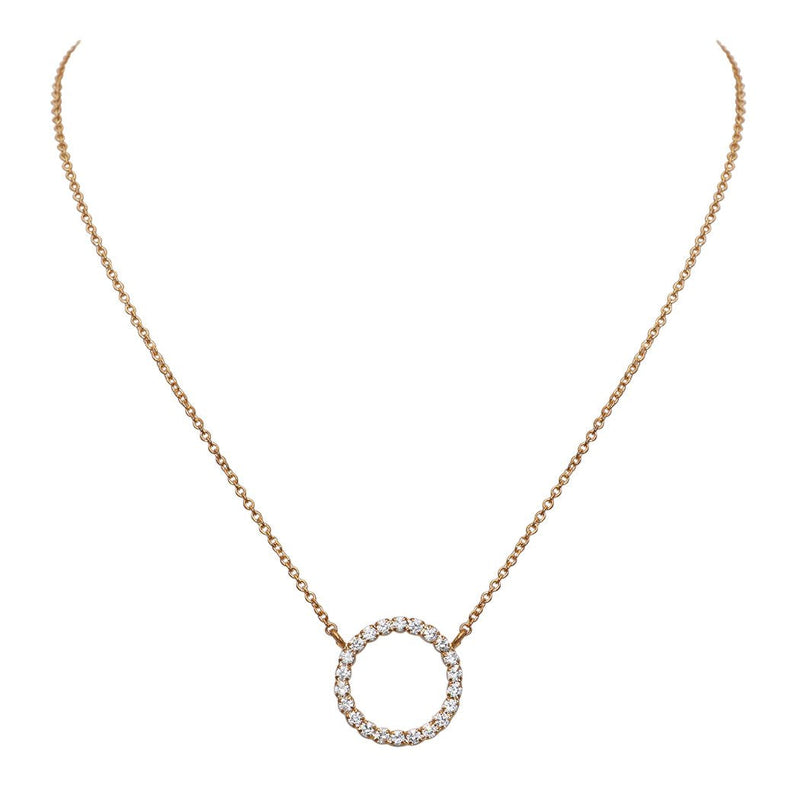 Cubic Zirconia Circle Pendant Necklace