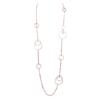 Double Link and Metal Disc with Crystal Dangles Necklace