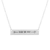 Follow Your Heart Bar Pendant Inspirational Necklace