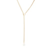 Adjustable Y Necklace with Crystal Detail (Gold)