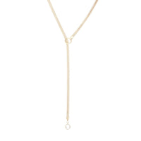 Adjustable Y Necklace with Crystal Detail (Gold)