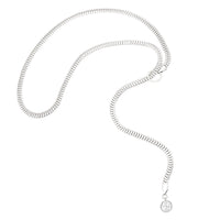 Adjustable Y Necklace with Crystal Detail (Silver)