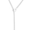 Adjustable Y Necklace with Crystal Detail (Silver)