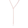 Extra Long Rose Gold Adjustable Y Necklace with Crystal Detail 32"