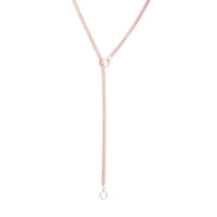 Extra Long Rose Gold Adjustable Y Necklace with Crystal Detail 32"