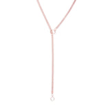 Extra Long Rose Gold Adjustable Y Necklace with Crystal Detail 32