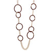 Statement Necklace Brown Chunky Vegan Leather Links