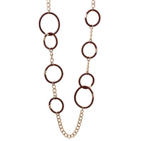 Statement Necklace Brown Chunky Vegan Leather Links