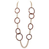 Statement Necklace Brown Chunky Vegan Leather Links
