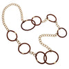 Statement Necklace Brown Chunky Vegan Leather Links