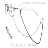 Crystal Rhinestone Strap Eyeglass Holder (Hematite)