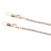 Women Crystal Rhinestone Strap Eyeglass Holder (Gold Tone)