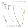 Women Crystal Rhinestone Strap Eyeglass Holder (Gold Tone)