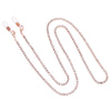 Elegant 3mm Crystal Rhinestone Strap Reader Eyeglass Chain Necklace Holder, 28.5" (Rose Gold)