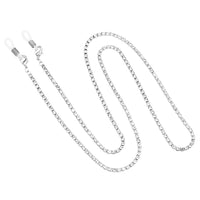 Elegant 3mm Crystal Rhinestone Strap Reader Eyeglass Chain Necklace Holder, 28.5" (Silver Tone)