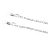 Elegant 3mm Crystal Rhinestone Strap Reader Eyeglass Chain Necklace Holder, 28.5" (Silver Tone)