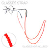 Colorful 2mm Faceted Glass Crystal Bead Reader Eyeglass Strap Face Mask Holder Necklace, 28" (Bright Red)