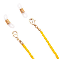 Women's Colorful 2mm Faceted Crystal Bead Eyeglass Chain Necklace Reader Holder, 28" (Yellow)