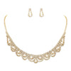 Stunning Round Faux Pearl and Crystal Bridal Necklace and Earring Jewelry Gift Set
