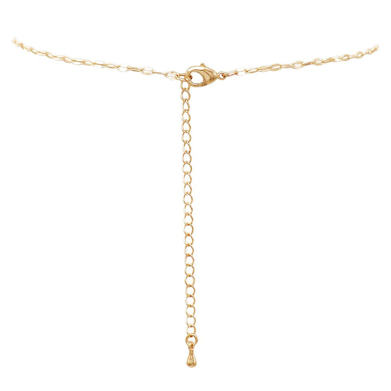 Long Elegant Crystal and Faux Pearl Teardrop Y Pendant Necklace