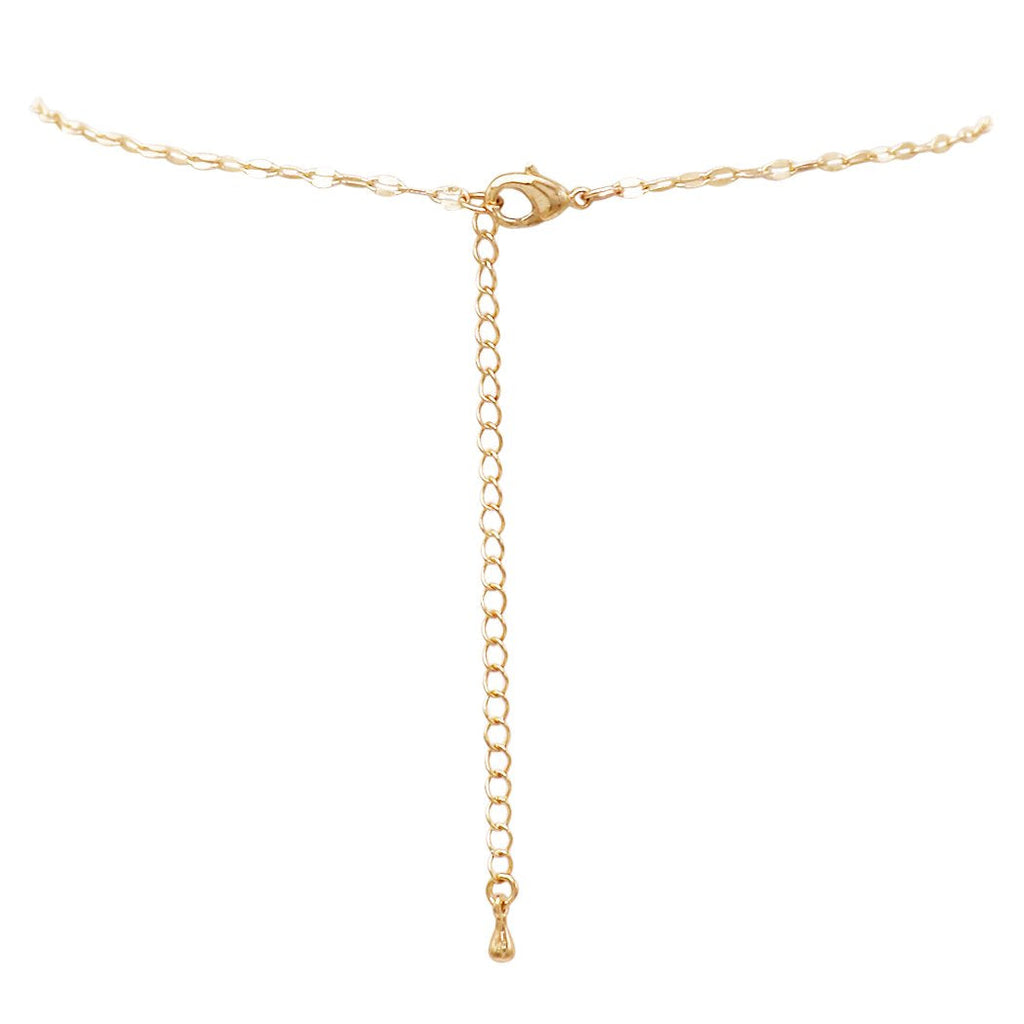 Long Elegant Crystal and Faux Pearl Teardrop Y Pendant Necklace