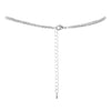 Beaded 2-Strand St Benedict Cross Pendant Necklace (Silver/White)