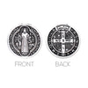 Beaded 2-Strand St Benedict Cross Pendant Necklace (Silver/White)