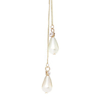 Faux Pearl Bolo Style Choker Combo Necklace with Crystal Accents