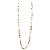 Double Chain with Glass Bead and Natural Stone Necklace, 46"+3.5" Extender