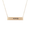 Pink Ribbon Bar Necklace "Hope" (Gold)