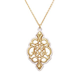 Delicate and Dainty Moroccan Style Two Tone Pendant Necklace 18