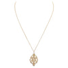 Delicate and Dainty Moroccan Style Two Tone Pendant Necklace 18" - 21"