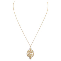 Delicate and Dainty Moroccan Style Two Tone Pendant Necklace 18" - 21"