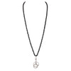 Stunning Faceted Glass Crystal Bead ID Badge Lanyard Necklace Mask Key and Eyeglass Holder (Black/Silver Tone)
