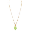 Geometric Diamond Shaped Lucite Statement Pendant Necklace and Hypo Allergenic Earring Set (Green Necklace/Earring Set)