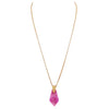 Geometric Diamond Shaped Lucite Statement Pendant Necklace and Hypo Allergenic Earring Set (Purple Necklace/Earring Set)