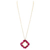 Gold Tone and Rose Lucite Extra Long Pendant Necklace, 31"