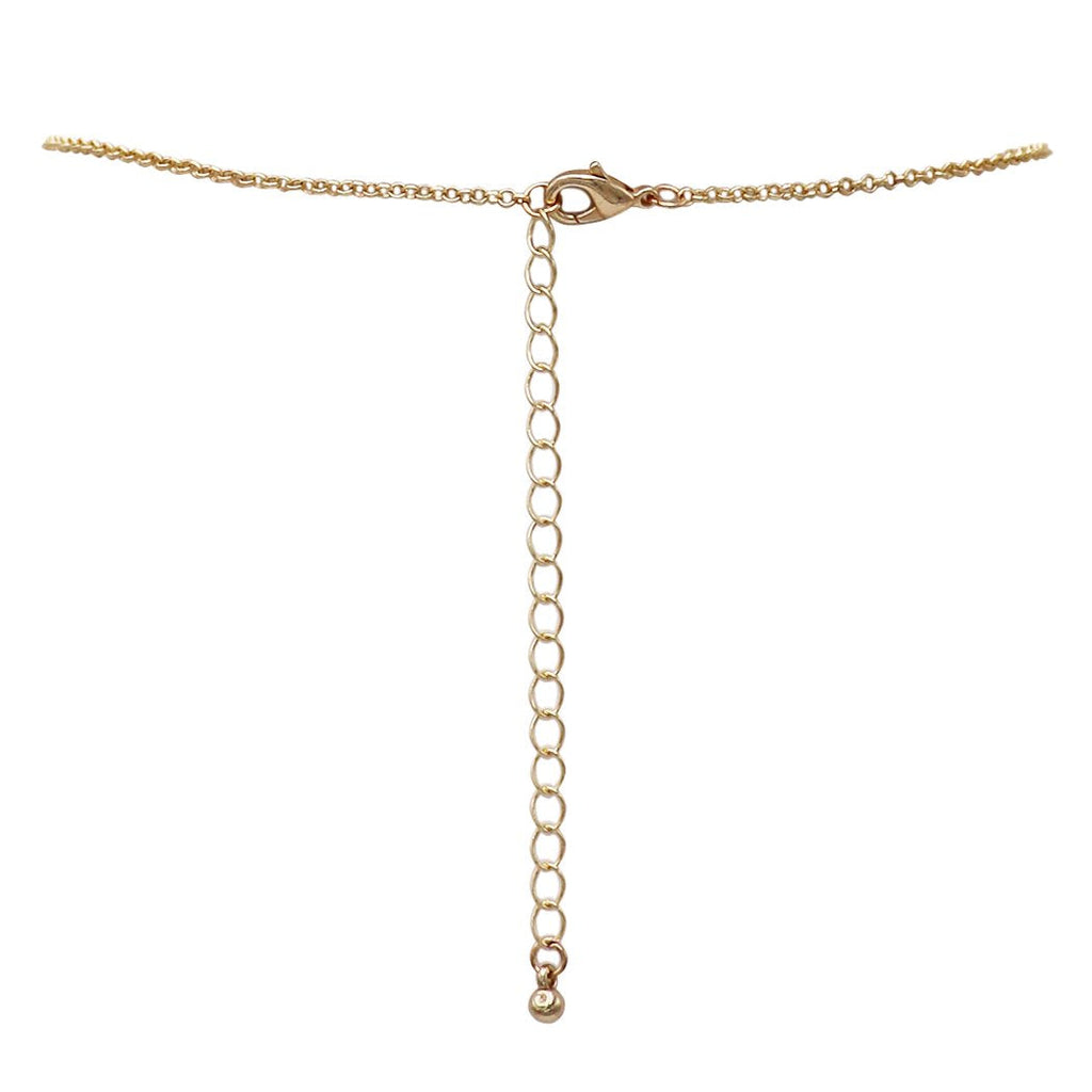 Gold Tone and Rose Lucite Extra Long Pendant Necklace, 31"