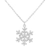 Cubic Zirconia Pave Winter Snowflake Pendant Necklace, 15-17" with 2" extender