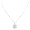 Cubic Zirconia Pave Winter Snowflake Pendant Necklace, 15-17" with 2" extender