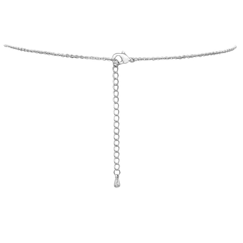 Cubic Zirconia Pave Winter Snowflake Pendant Necklace, 15-17" with 2" extender