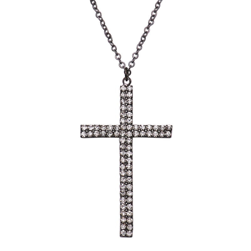 Religious Gift Crystal Accented Cross Pendant Necklace