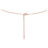 Simple Christian Cross Pendant Necklace And Hypoallergenic Post Back Earrings, 16"+2" Extender (Cubic Zirconia Crystal Rose Gold Tone Set)