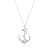 Fashion Jewelry Nautical Themed Big Anchor Charm Necklace (Silver Tone)