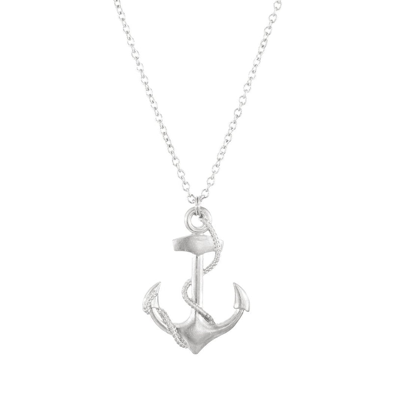 Fashion Jewelry Nautical Themed Big Anchor Charm Necklace (Silver Tone)