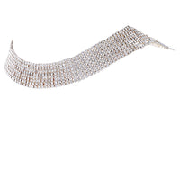 Extreme Glamour Gold Tone Multistrand Draped Backdrop Of Crystal Rhinestones Statement Choker Bridal Necklace, 38"