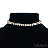 Brilliant 2 Row Crystal Rhinestone Statement Choker Necklace (Gold Tone)